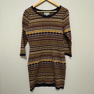Skies Are Blue Fair Isle Multicolor Knit Dress Size Medium